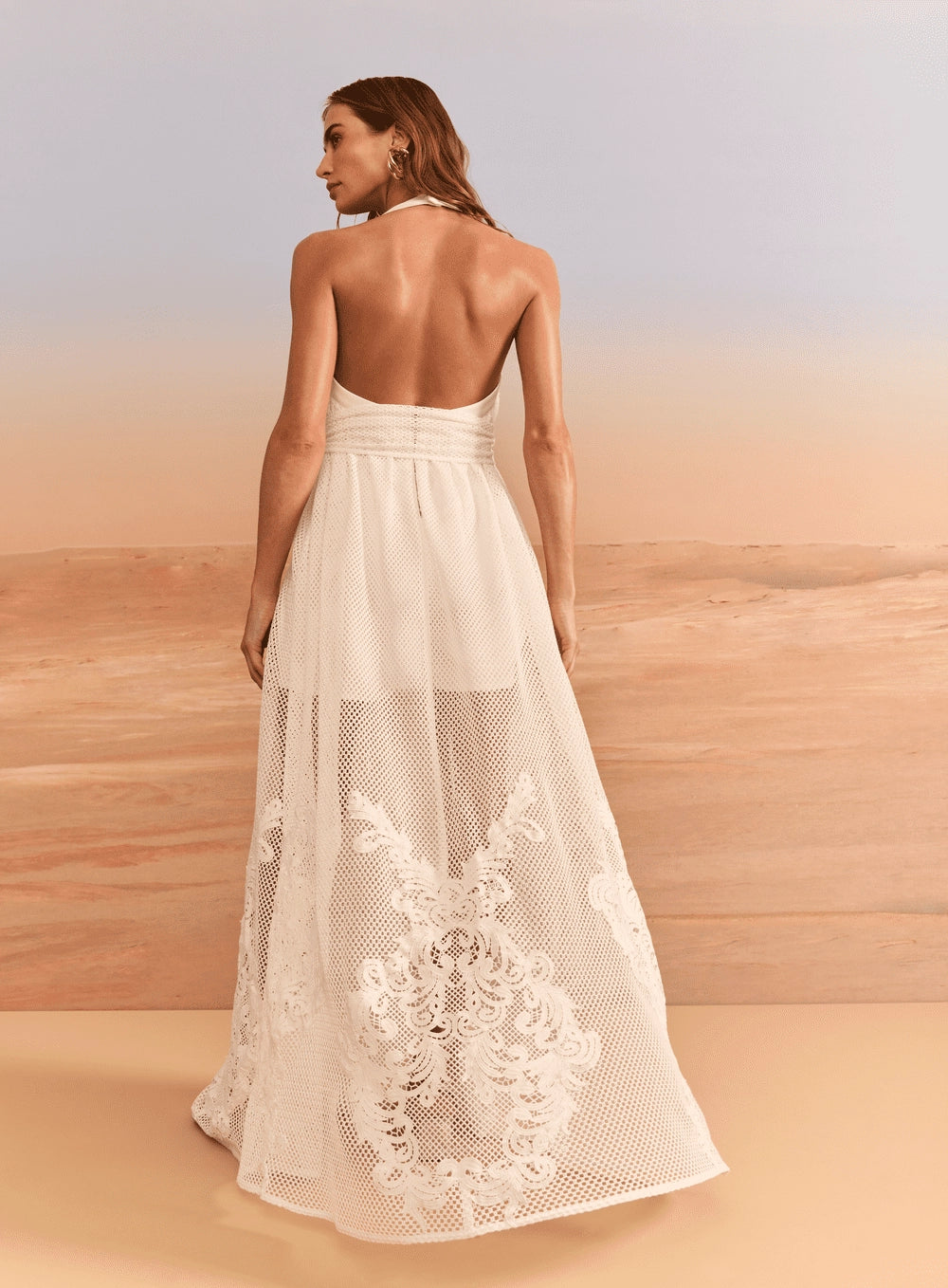 VESTIDO LONGO TELA CROCHET SKAZI