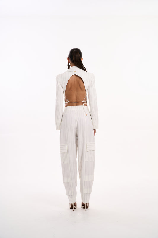 CALÇA SLOUCH CARGO RISCA DE GIZ