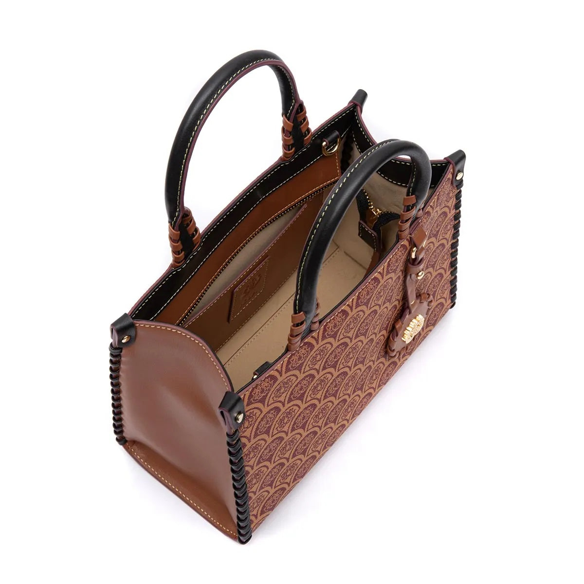 MINI TOTE SIRENA MONOGRAMA CANVAS CARAMELO