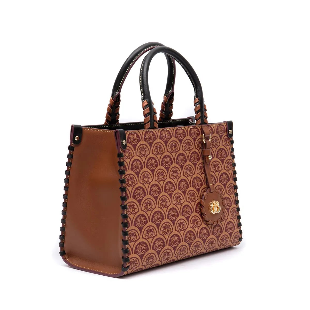 MINI TOTE SIRENA MONOGRAMA CANVAS CARAMELO