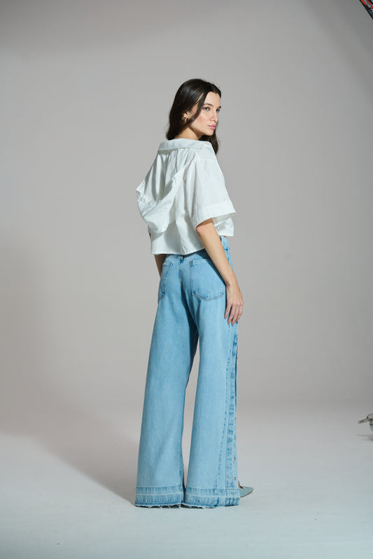 CALÇA COM ABERTURA E FAIXA NYLON CAOS
