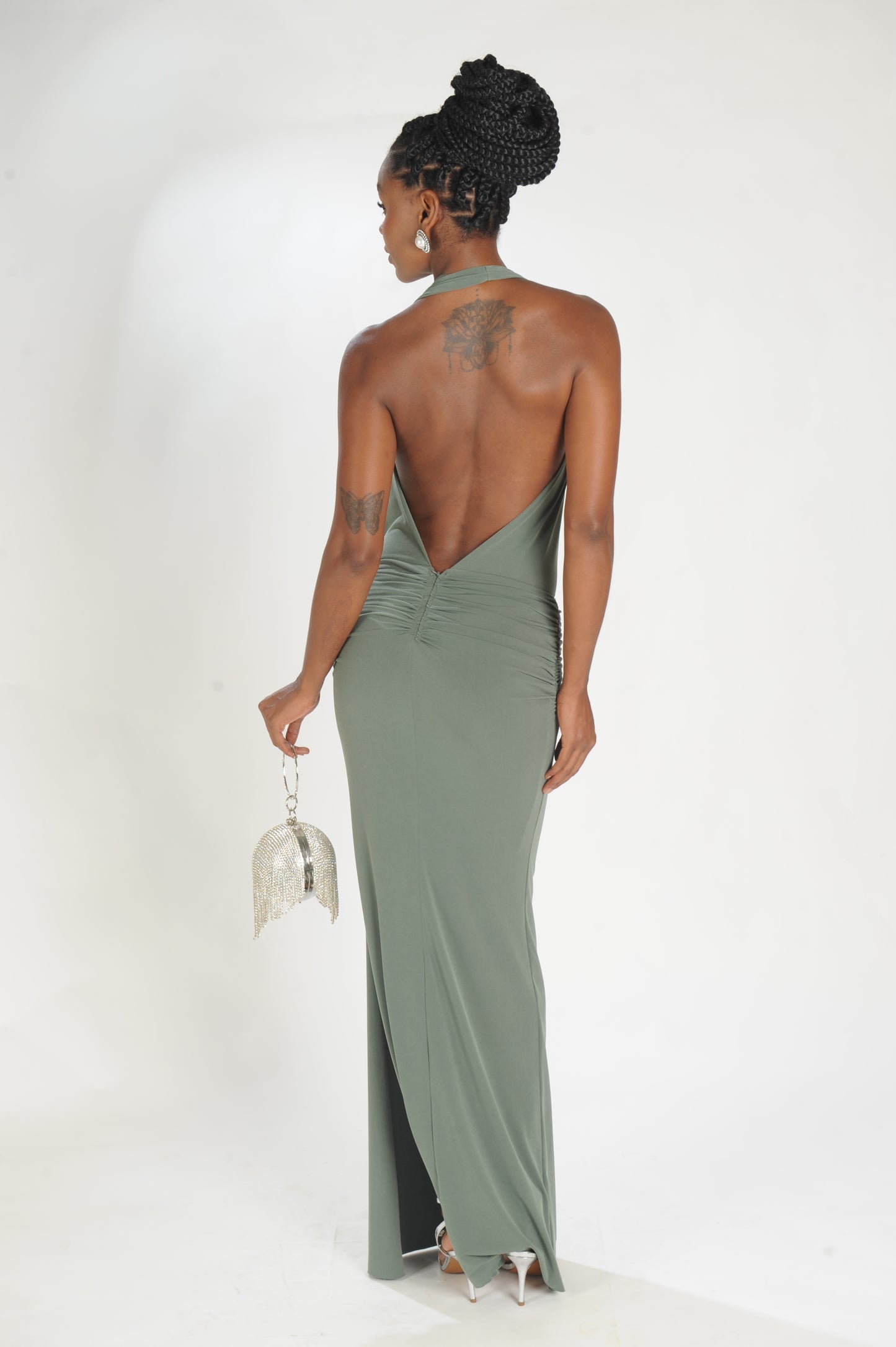 VESTIDO DECOTE DEGAGÊ LAMINE