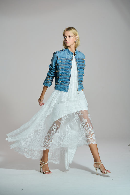 VESTIDO DE RENDA SOBREPOSIÇÃO CAOS