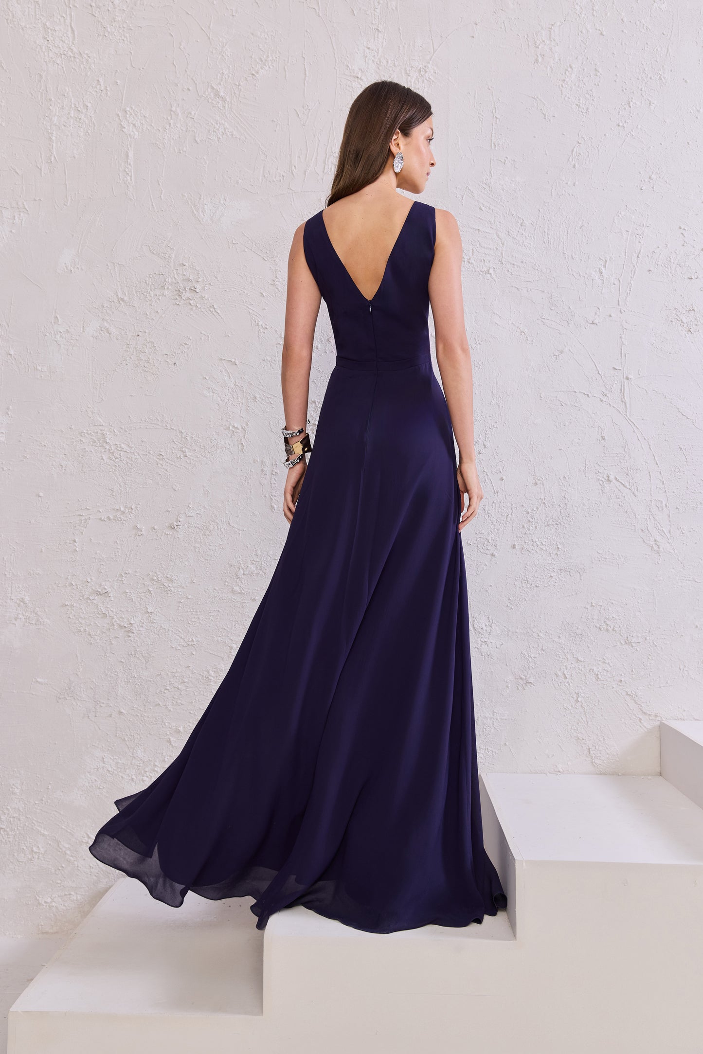 VESTIDO LONGO FENDA PREGAS TUFI DUEK