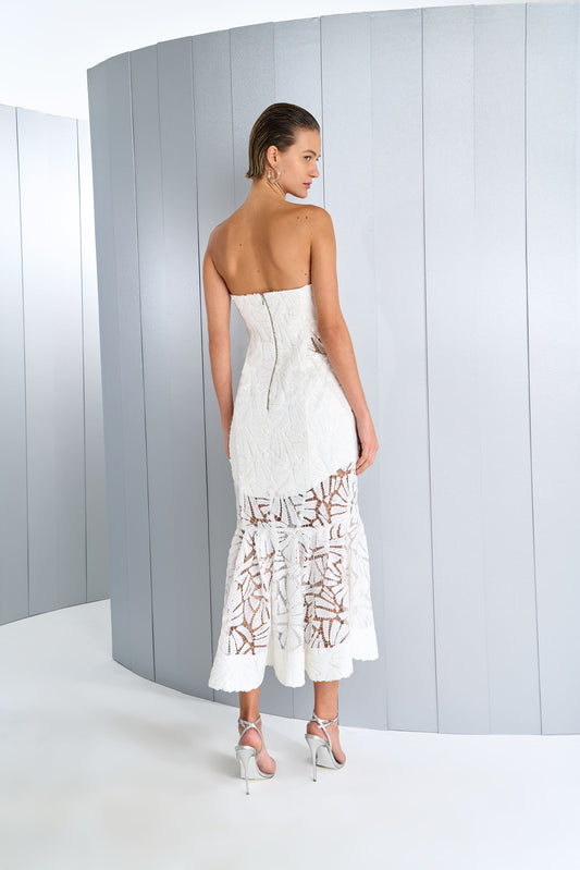 VESTIDO MIDI RENDA PAETÊ TUFI DUEK