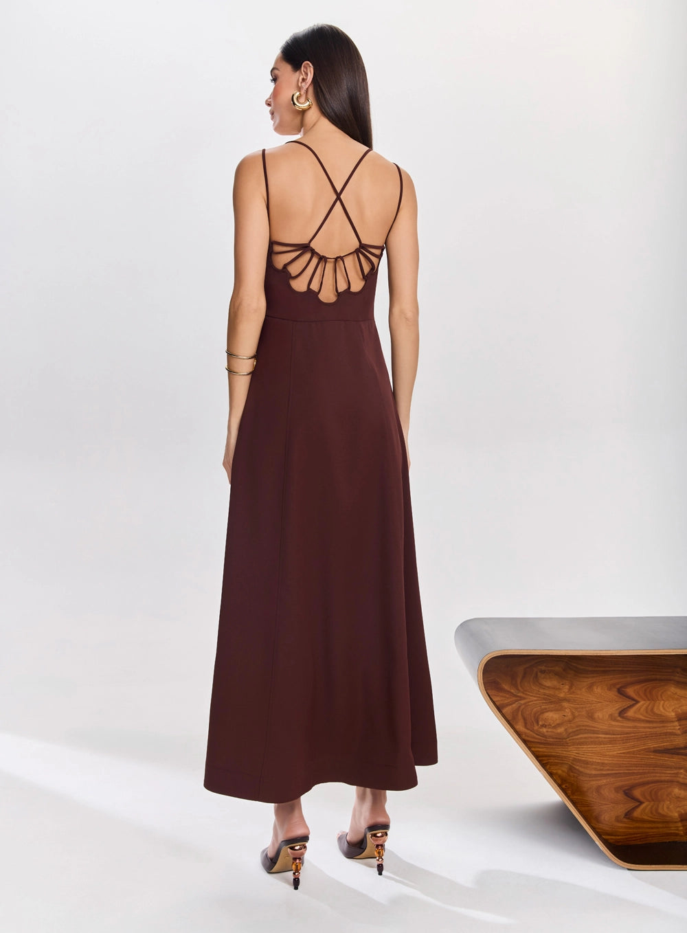 VESTIDO MIDI COSTAS FLOWER TUFI DUEK