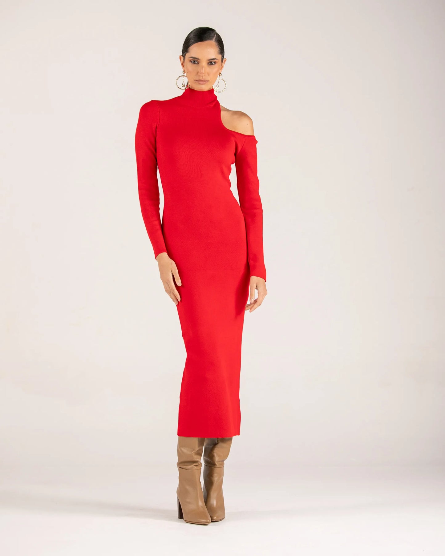 VESTIDO TRICOT ABERTURA OMBRO ANNE FERNANDES