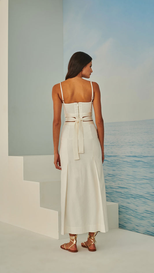 VESTIDO MIDI Y LINEM TUFI DUEK