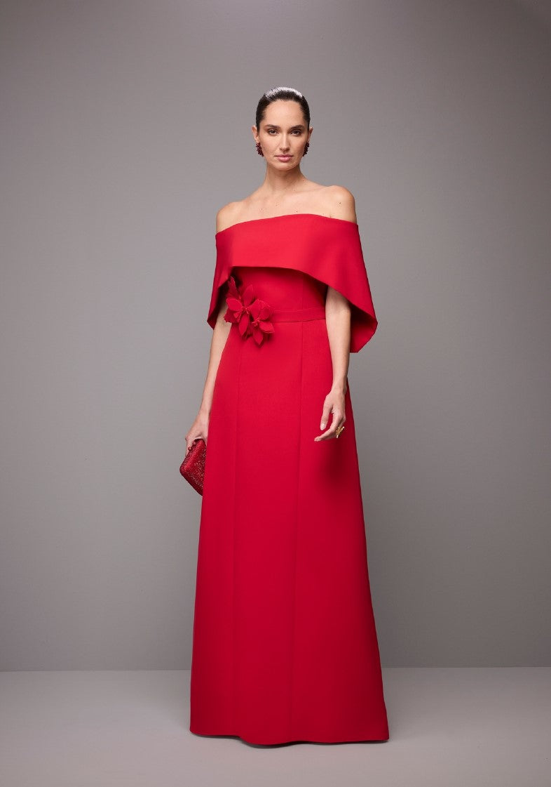 VESTIDO CATHARINA CINTO FLOR KALANDRA