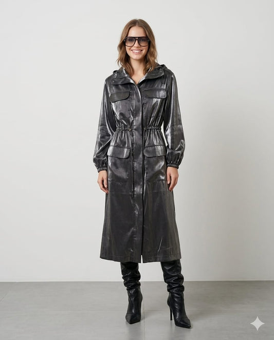 TRENCH COAT RAYON GRAFITE CAOS