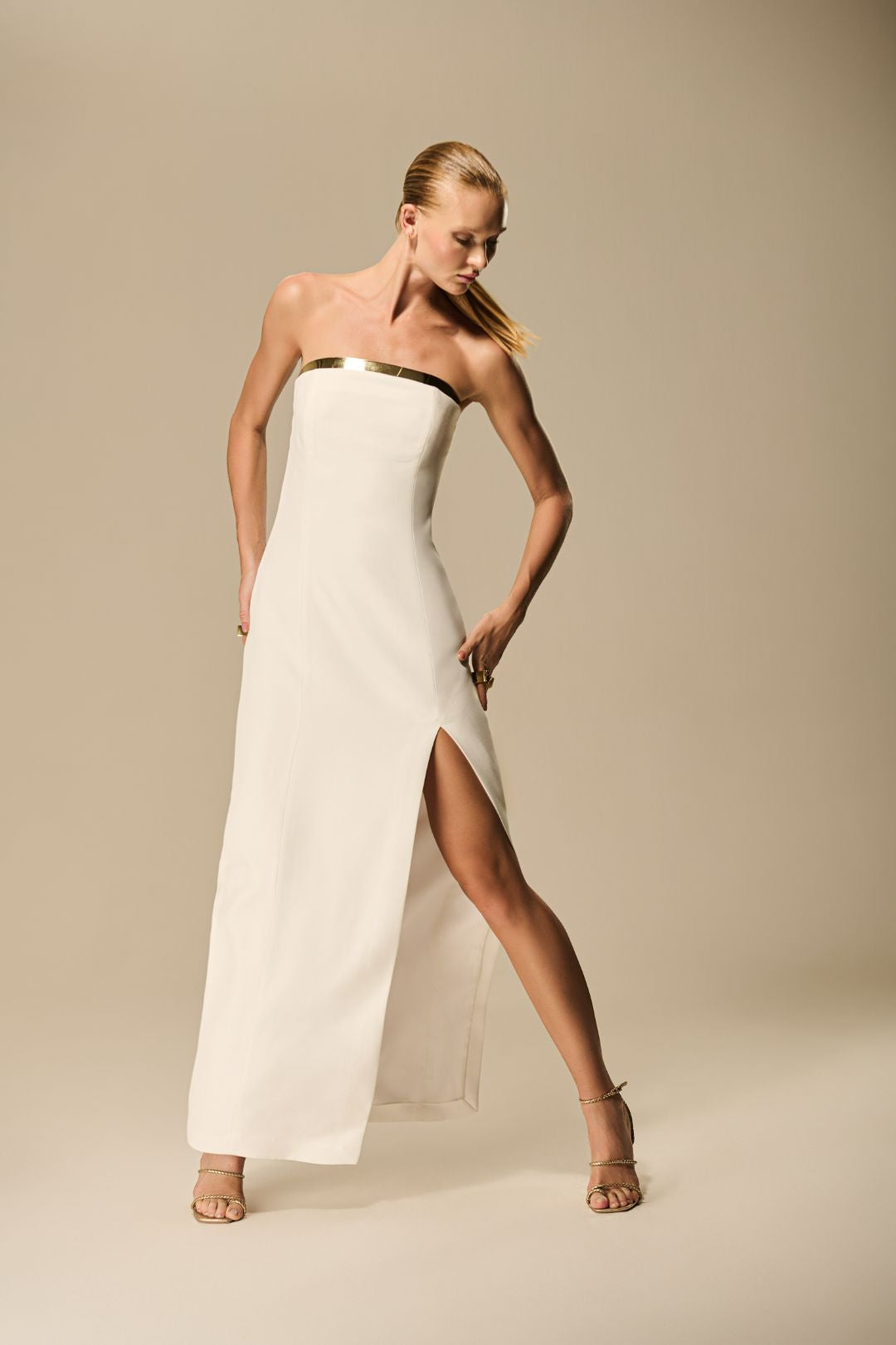 VESTIDO MIDI PALA METAL CAOS