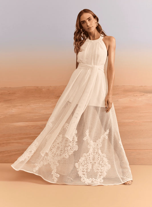 VESTIDO LONGO TELA CROCHET SKAZI