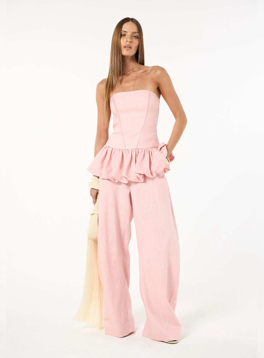 CALÇA WIDE BALLON ROSA SWEET PINK SKAZI