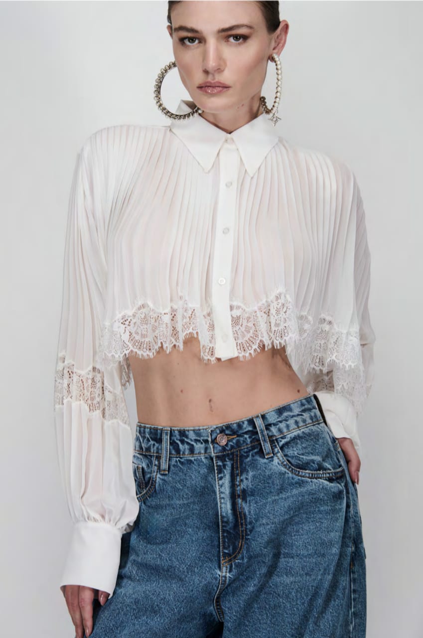 CAMISA CROPPED PLISSADO CAOS