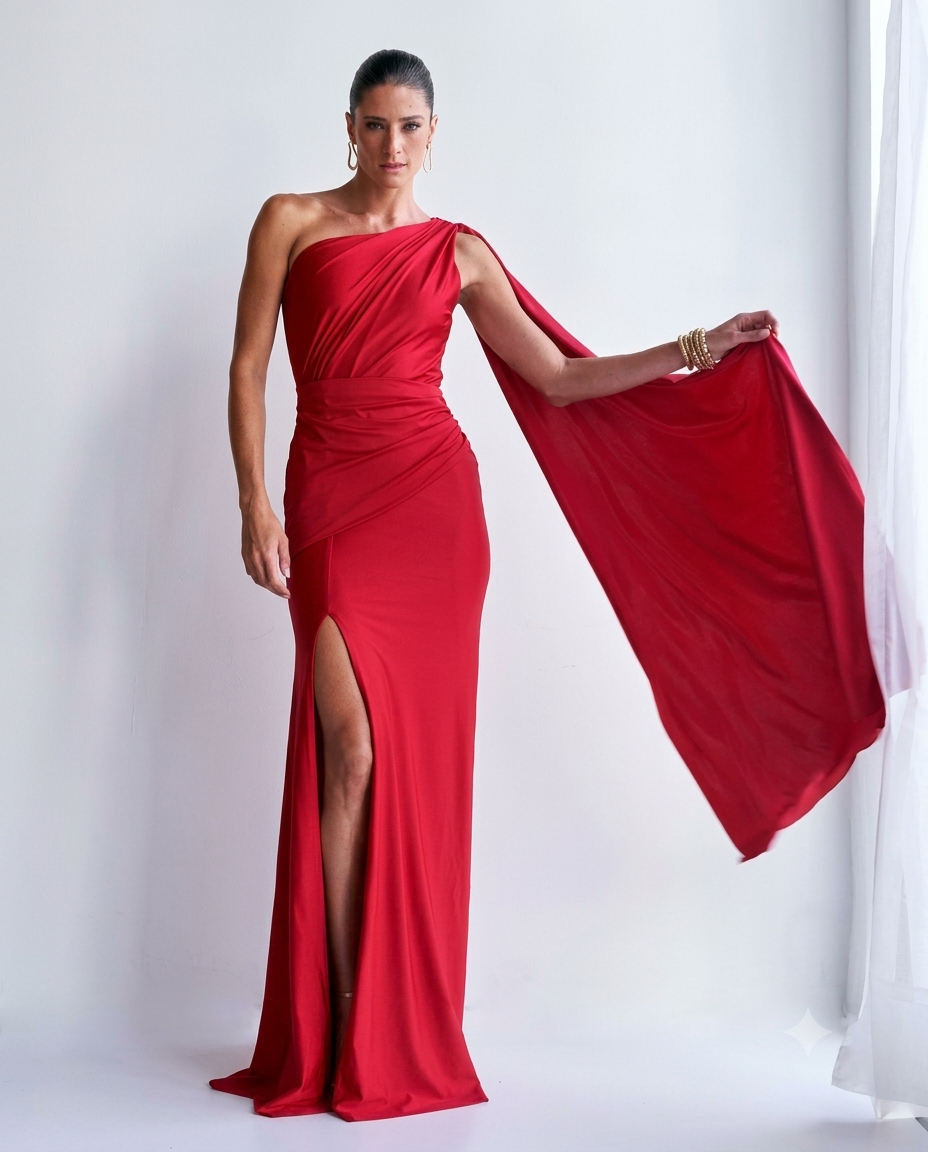 VESTIDO LONGO DE UM OMBRO SÓ UNITY SEVEN