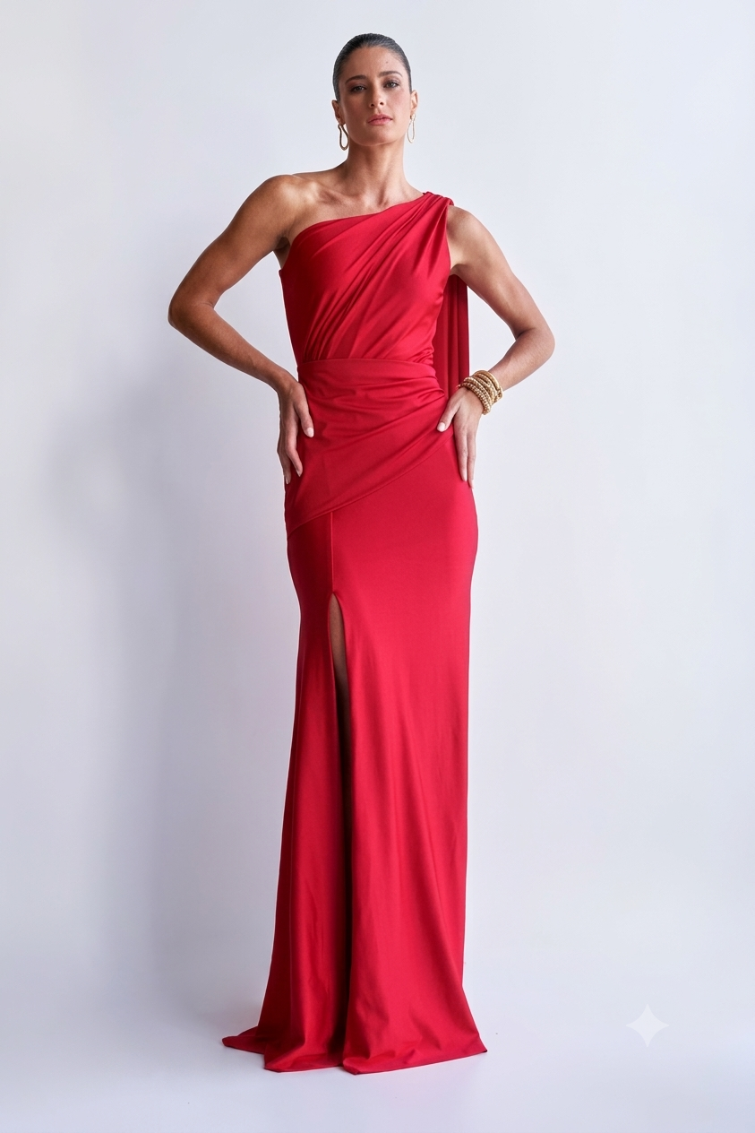 VESTIDO LONGO DE UM OMBRO SÓ UNITY SEVEN