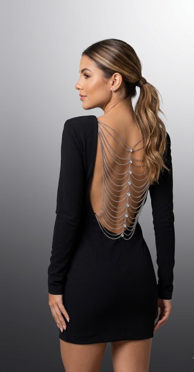VESTIDO CURTO BORDADO CAOS