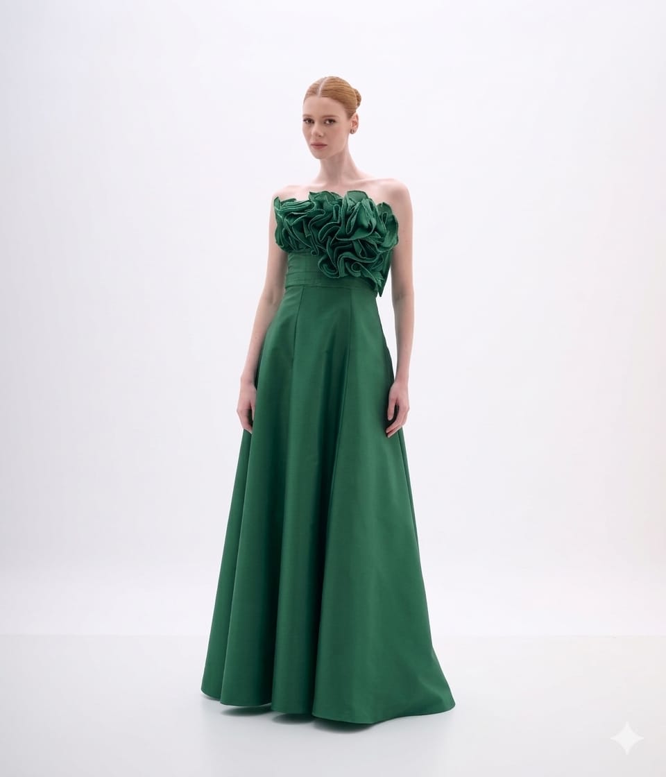 VESTIDO VERDE ESCURO ARTE SACRA