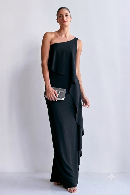 VESTIDO LONGO UM OMBRO SÓ UNITY SEVEN
