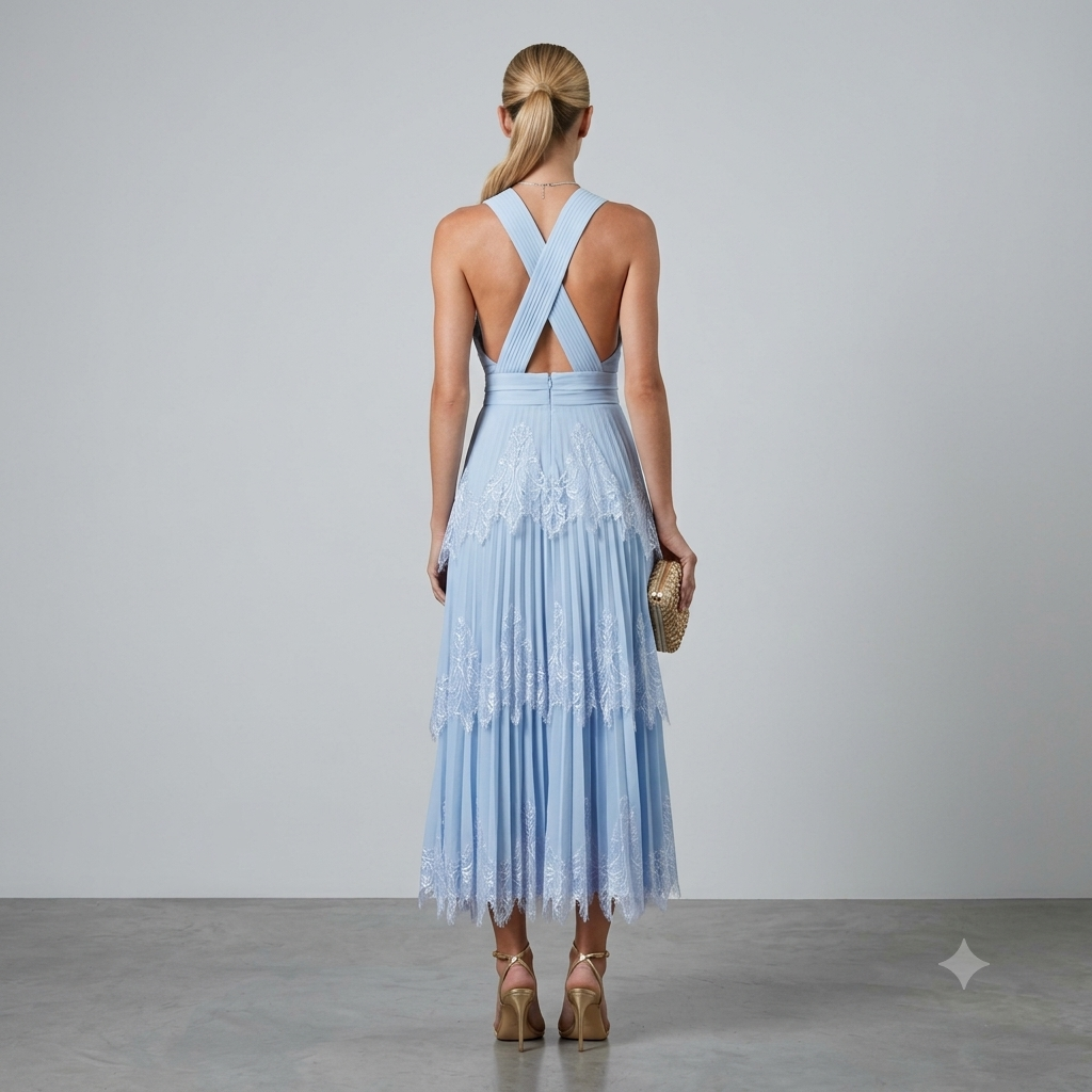 VESTIDO MIDI DE RENDA UNITY SEVEN