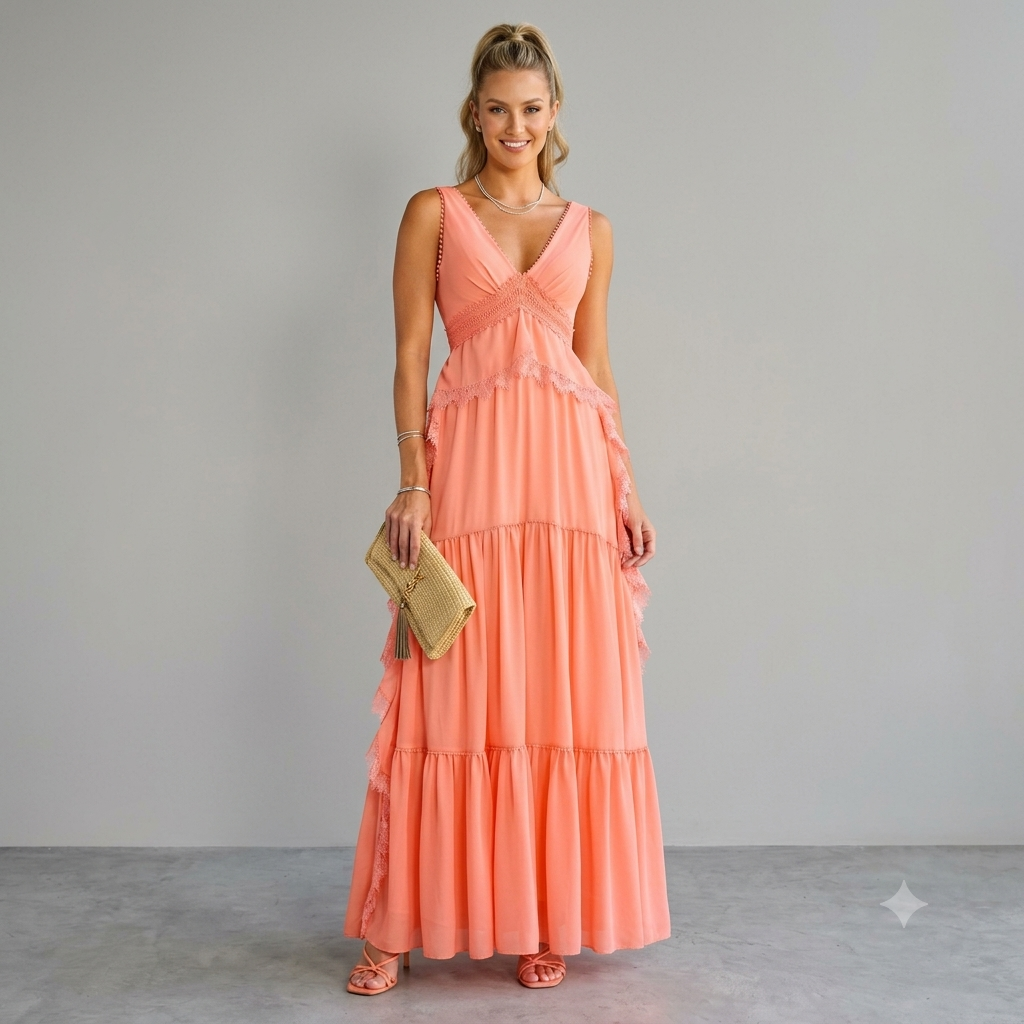 VESTIDO CREPE LONGO UNITY SEVEN