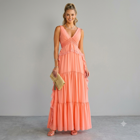VESTIDO CREPE LONGO UNITY SEVEN