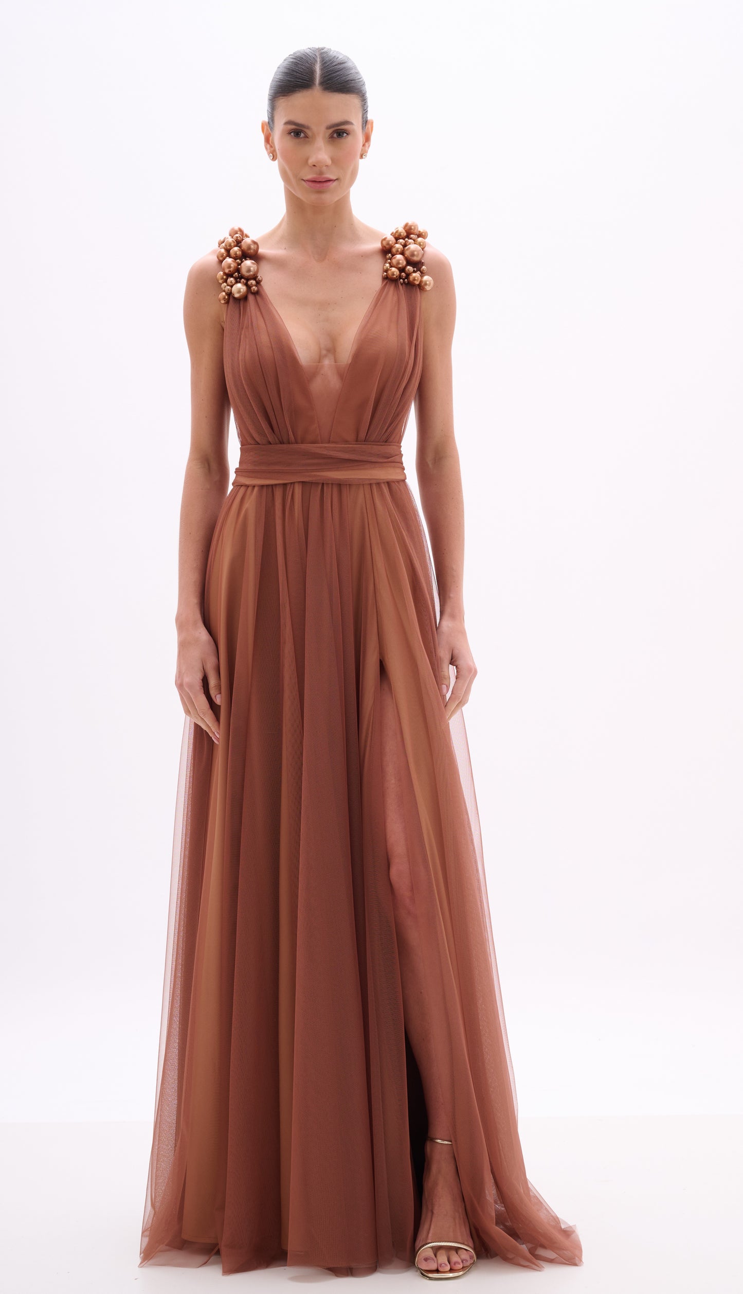 VESTIDO MOCHA MOUSSI ARTE SACRA