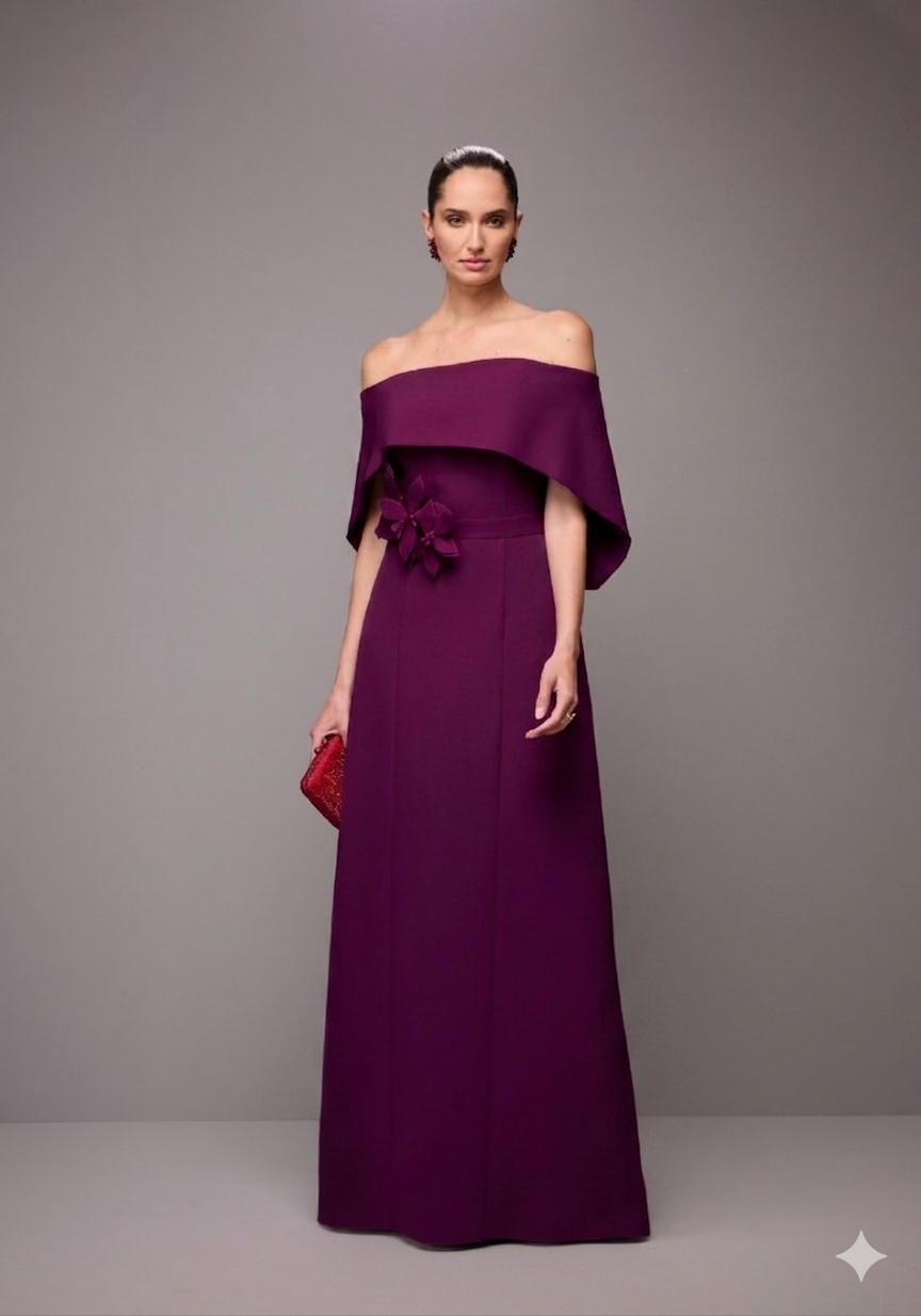 VESTIDO CATHARINA CINTO FLOR KALANDRA