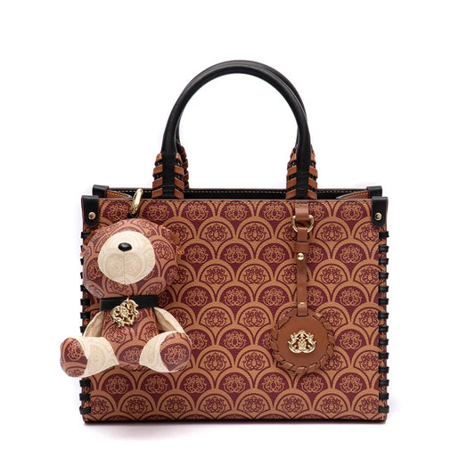 MINI TOTE SIRENA MONOGRAMA CANVAS CARAMELO