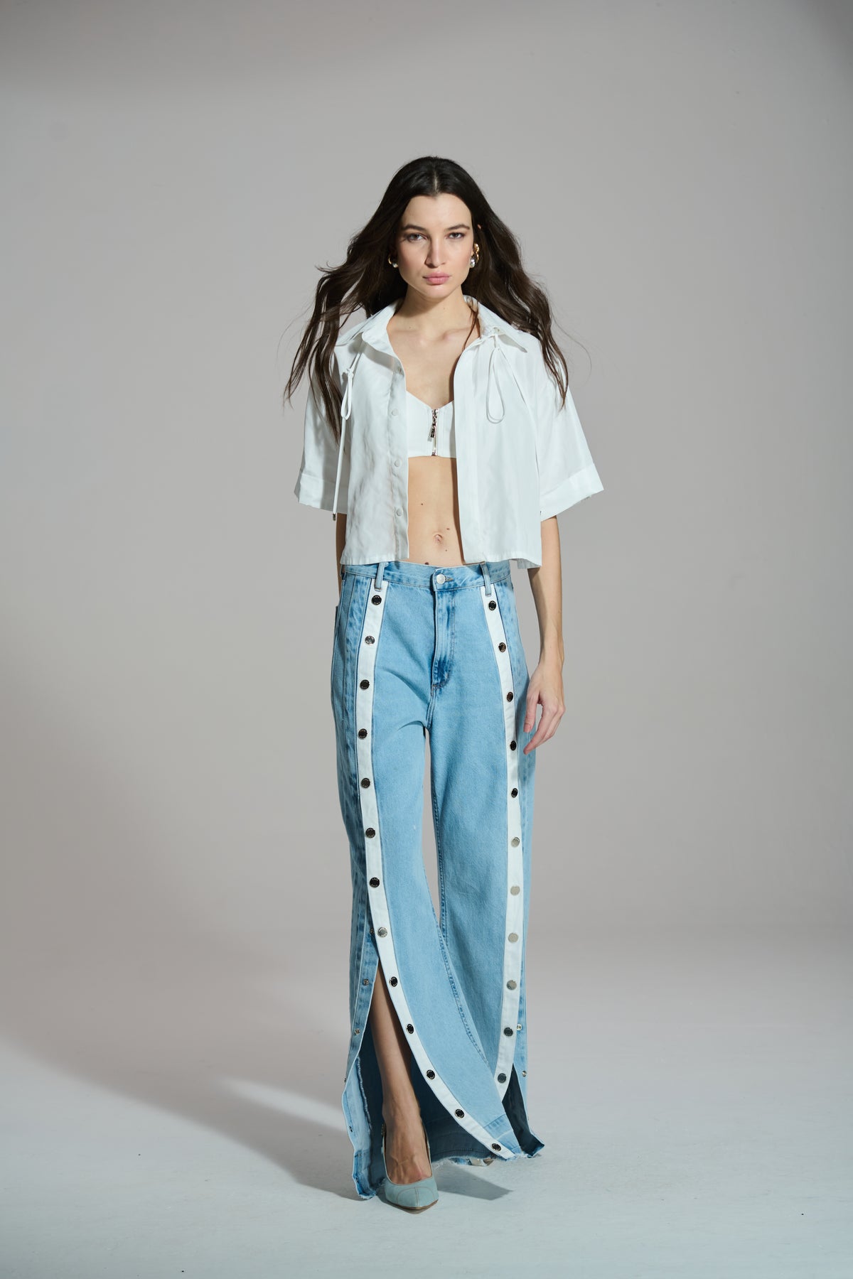 CALÇA COM ABERTURA E FAIXA NYLON CAOS