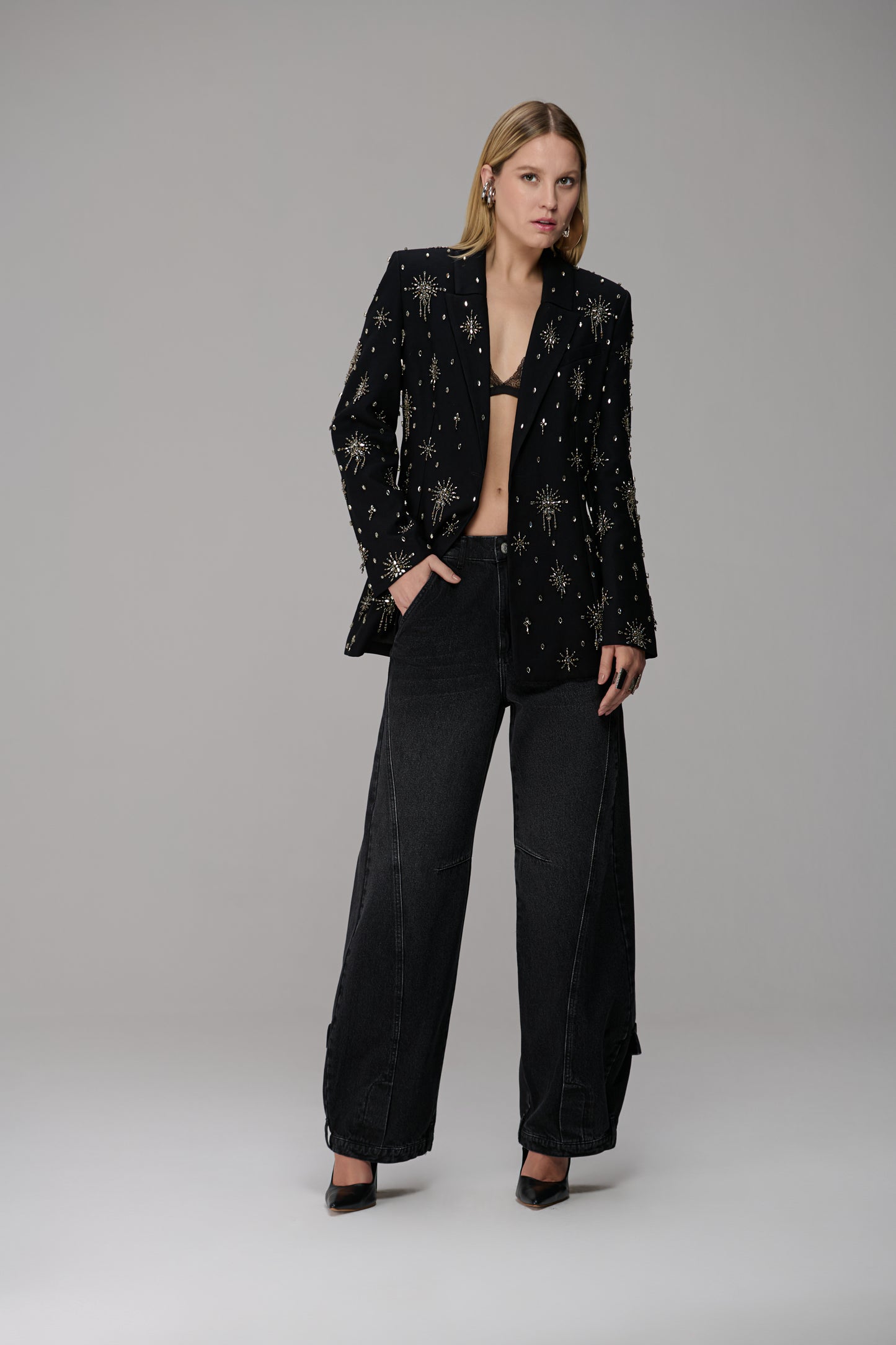 CALÇA JEANS BALLON COM BOLSO CAOS