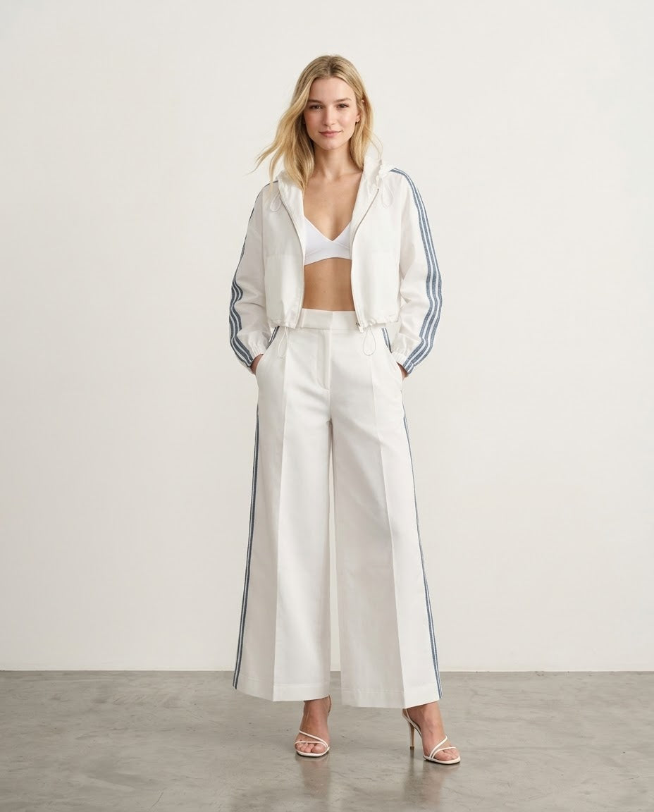 JAQUETA DE NYLON ATHLEISURE LISTRAS CAOS