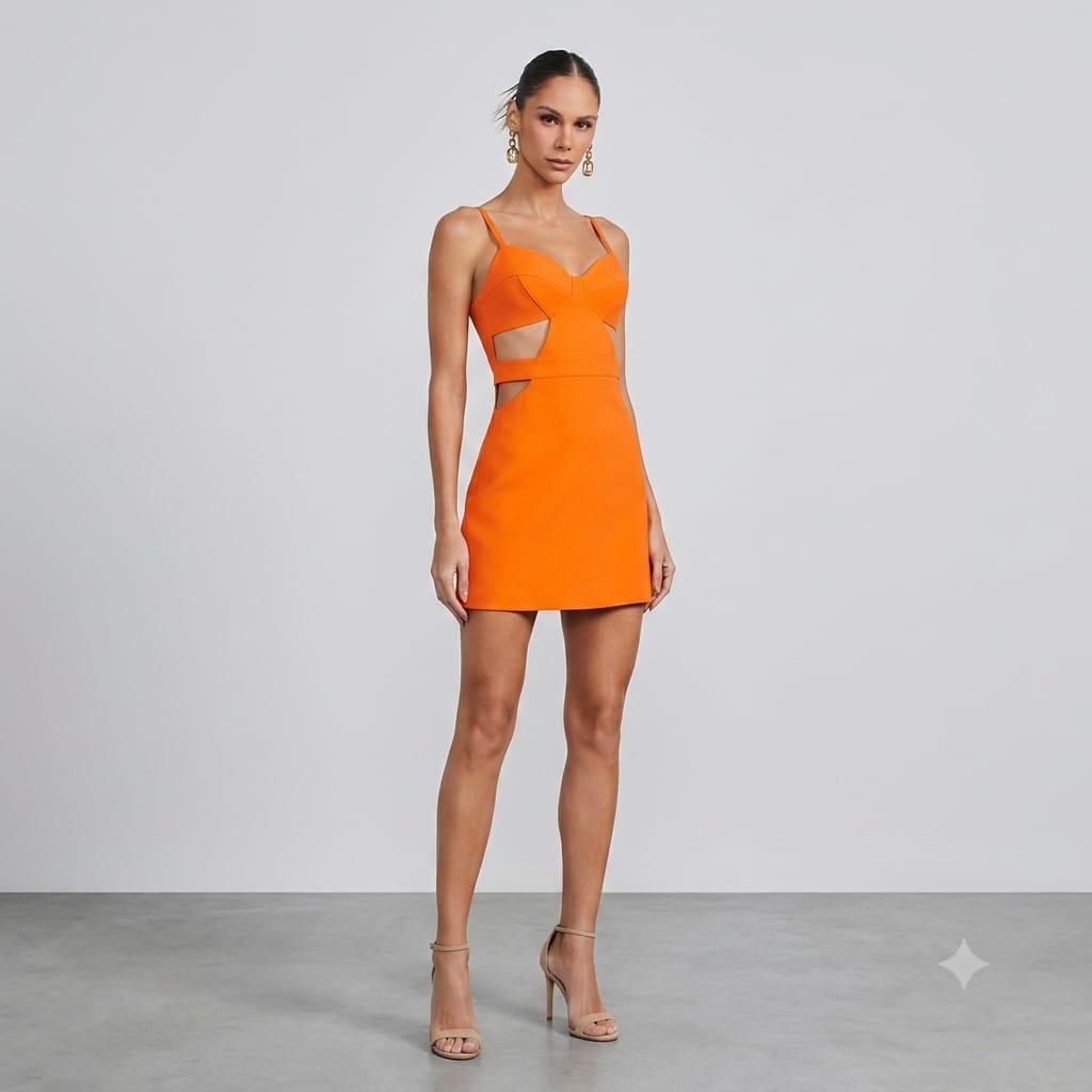 VESTIDO CURTO VAZADO SKAZI