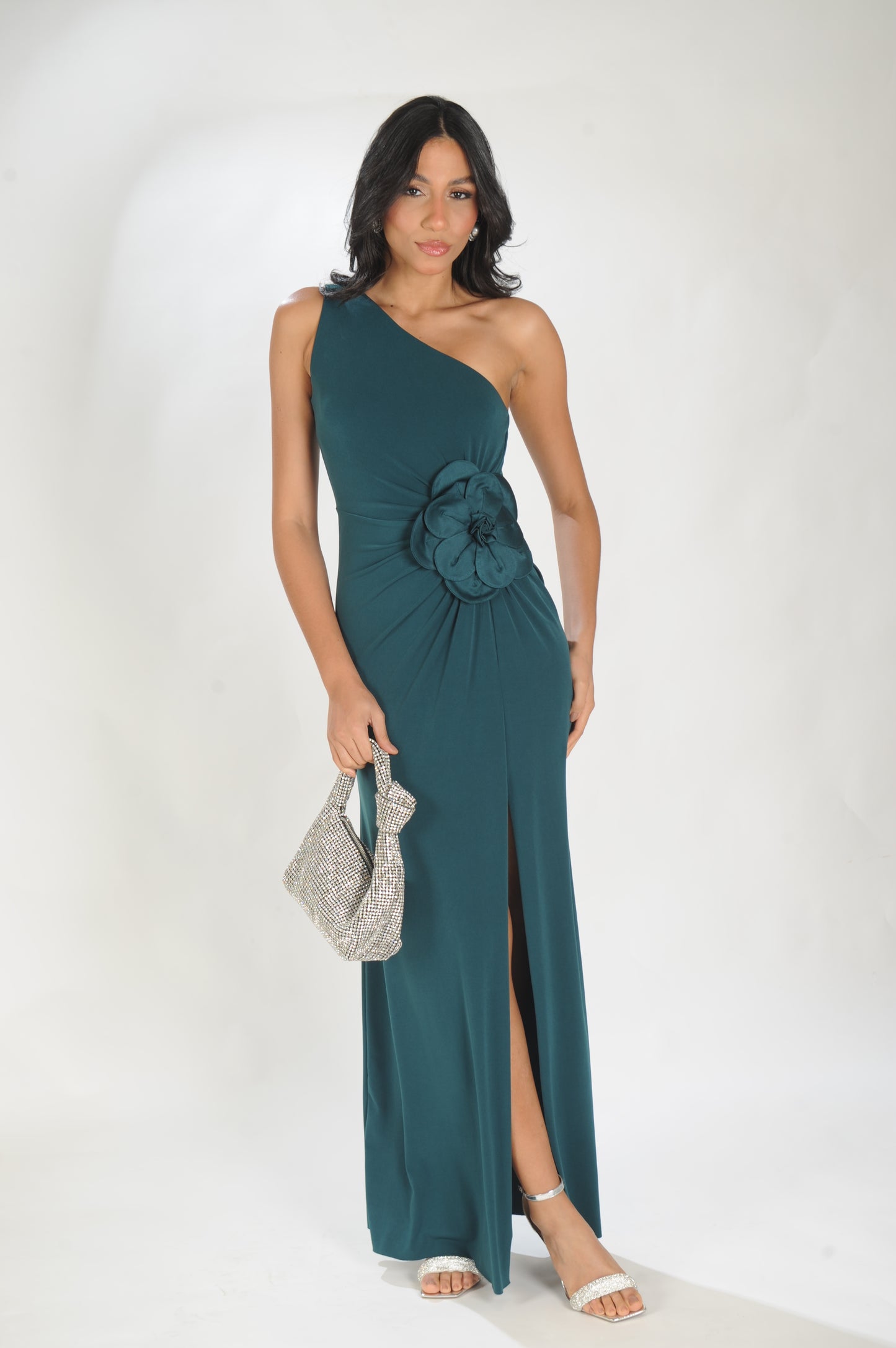 VESTIDO FLOR CINTURA LAMINE