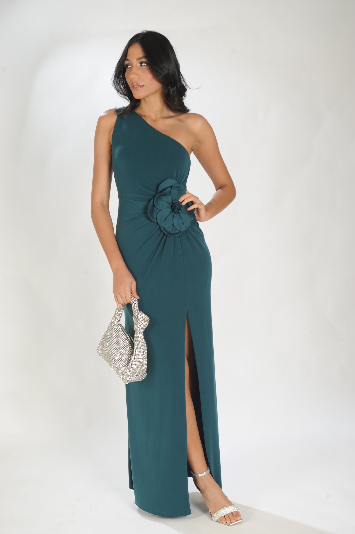 VESTIDO FLOR CINTURA LAMINE