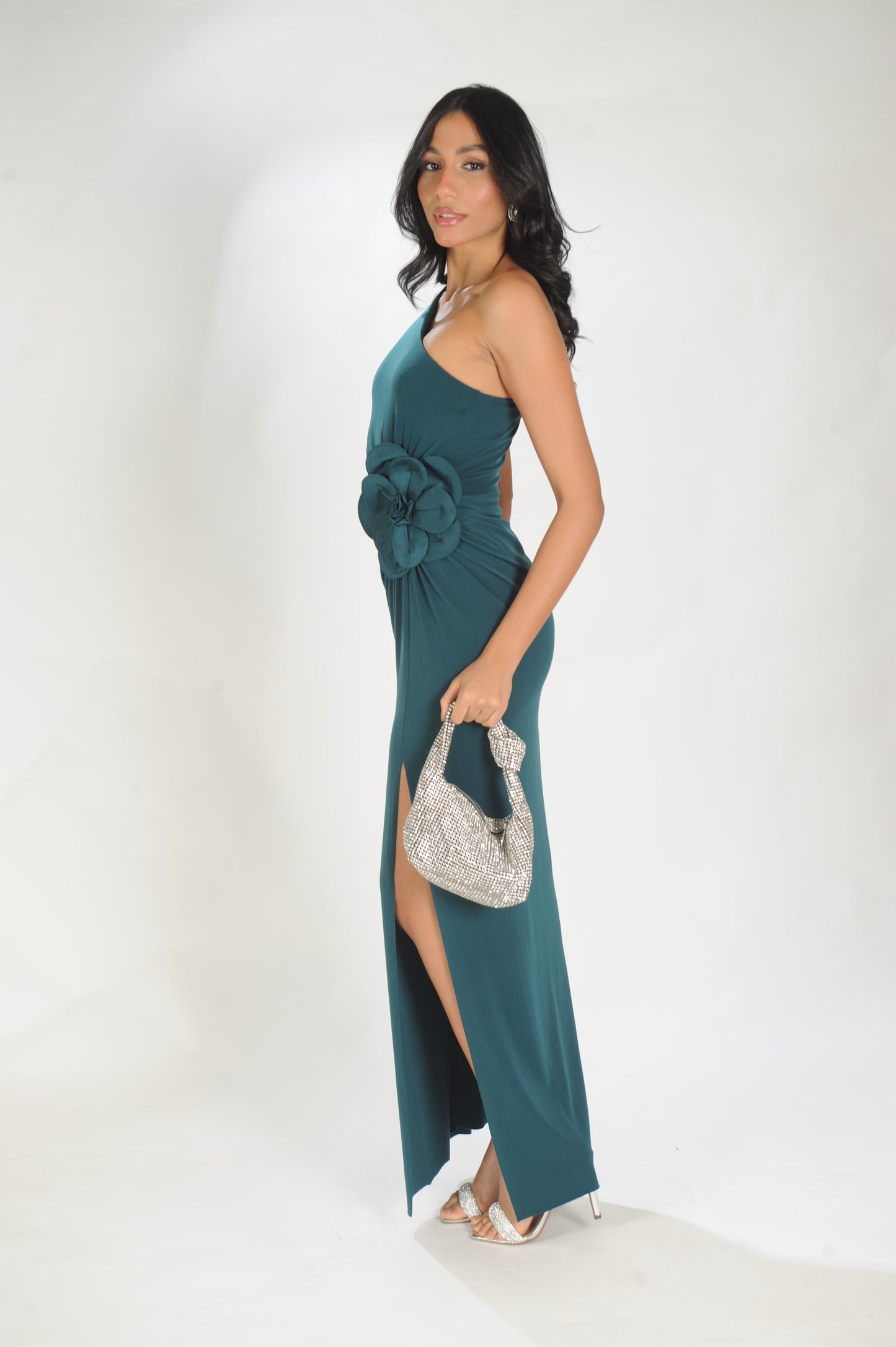 VESTIDO FLOR CINTURA LAMINE
