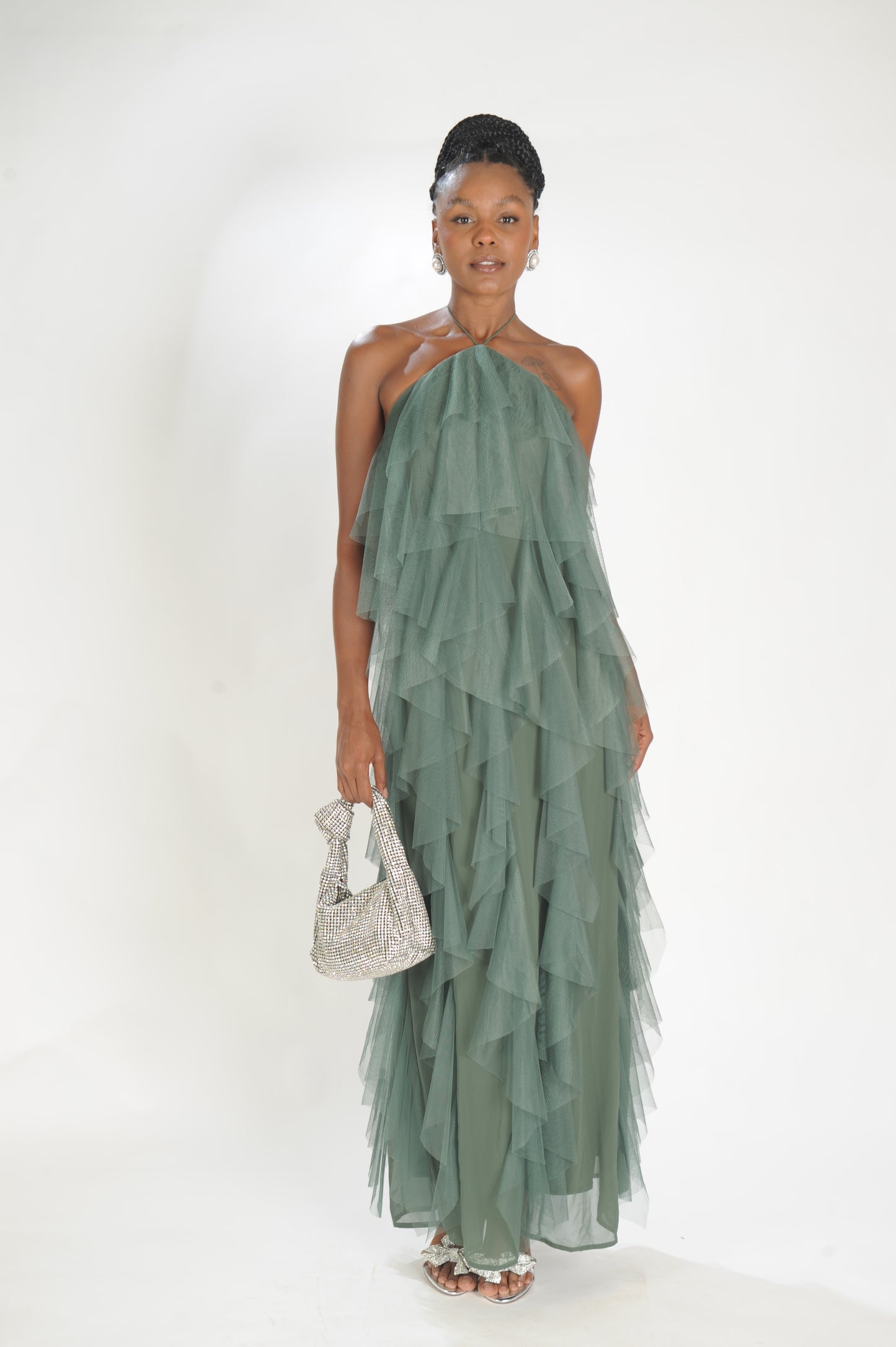 VESTIDO CAMADAS TULE LAMINE