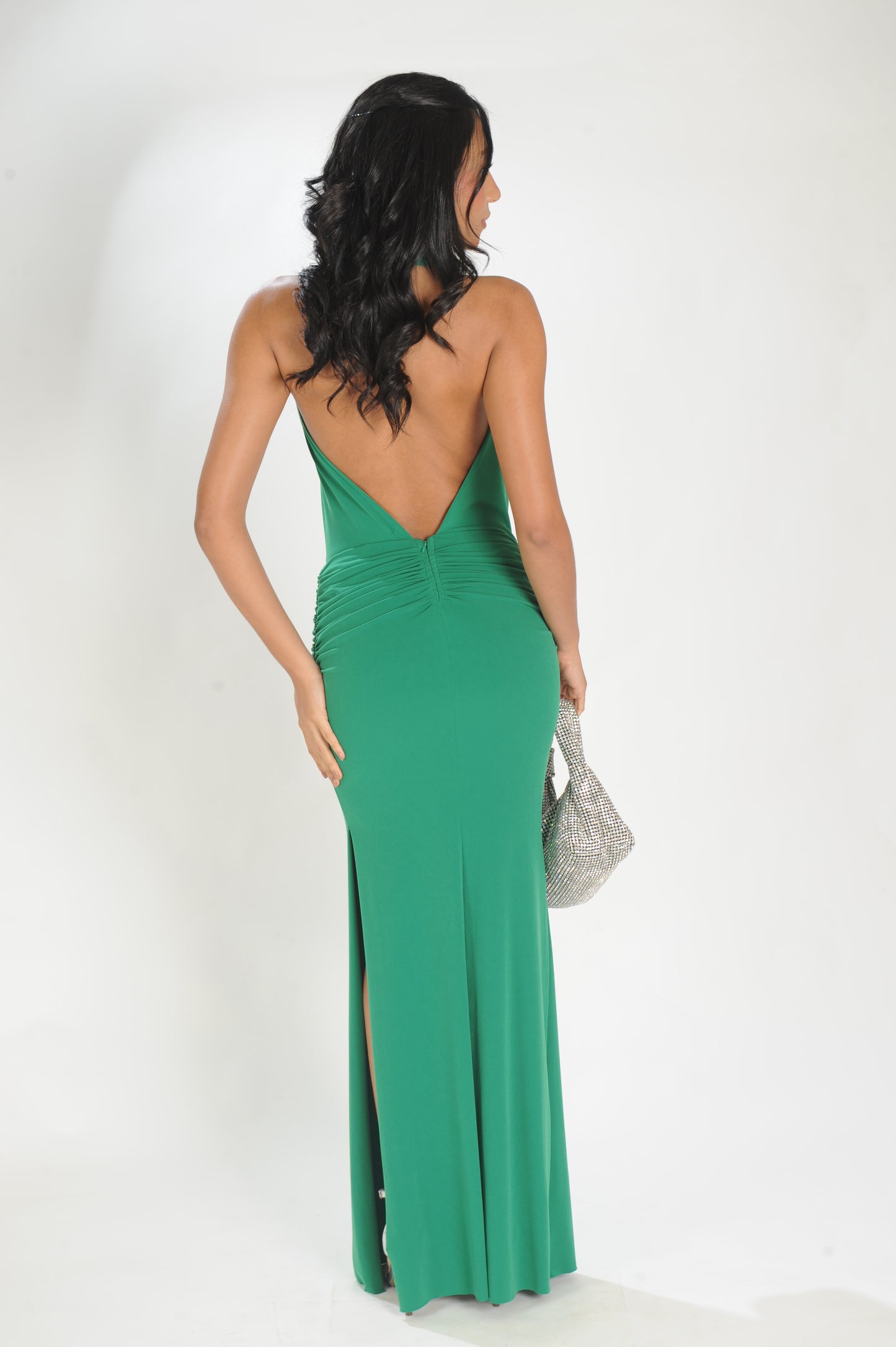 VESTIDO DECOTE DEGAGÊ LAMINE
