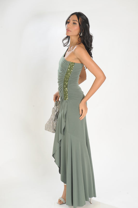 VESTIDO SEREIA DRAPEADO