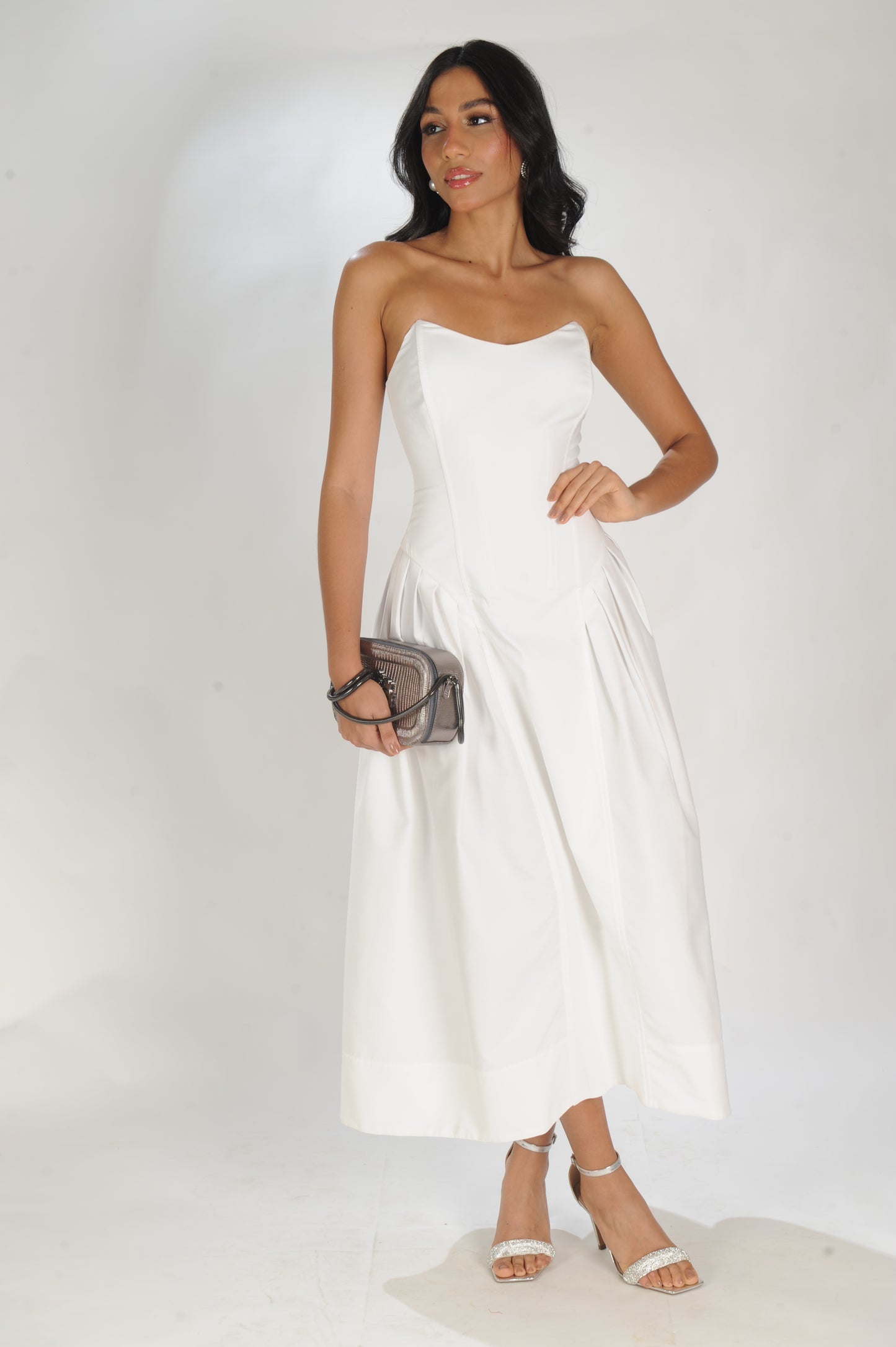 VESTIDO TOMARA QUE CAIA CORSET LAMINE