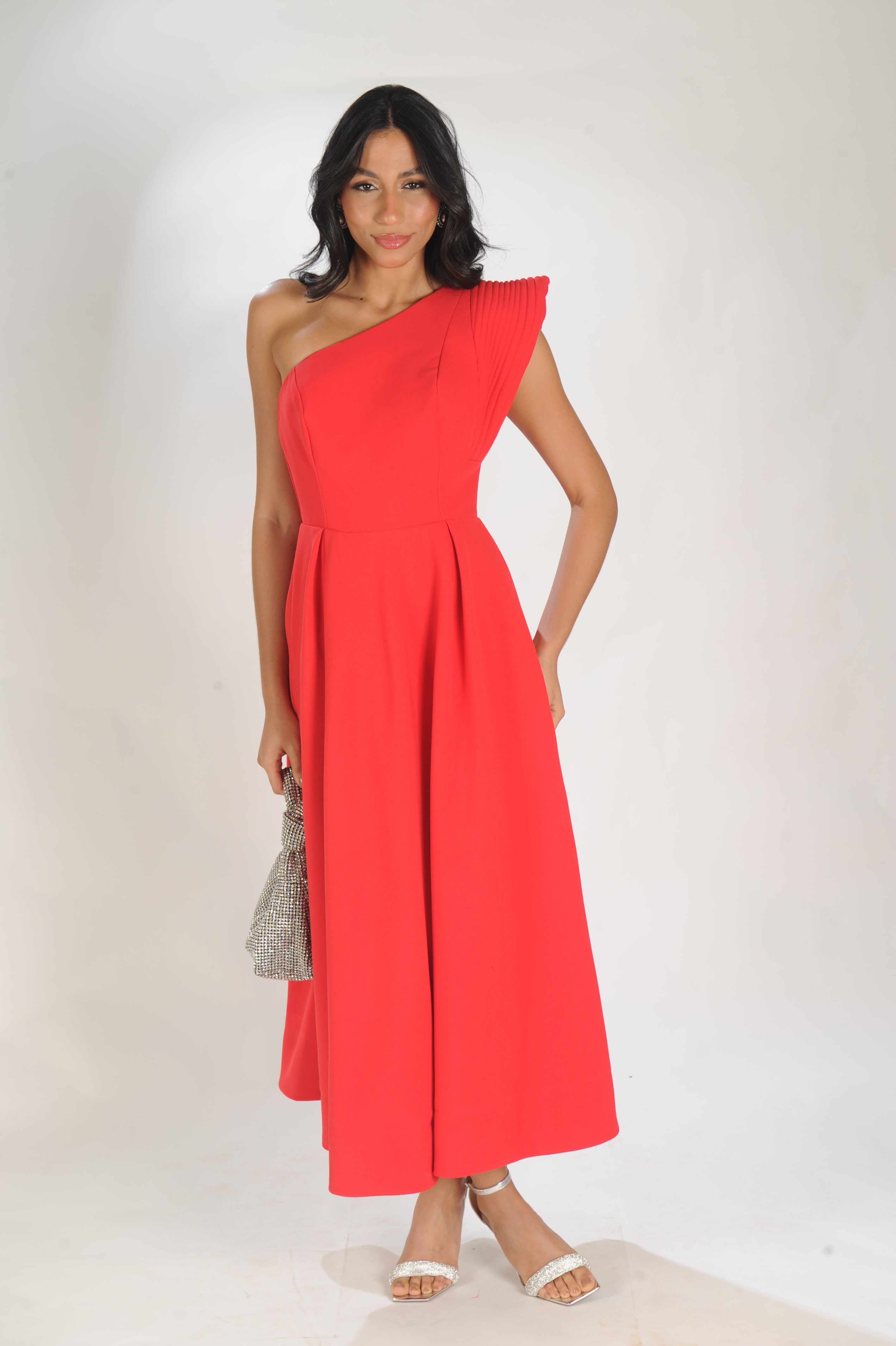 VESTIDO ALFAIATARIA MIDI LAMINE
