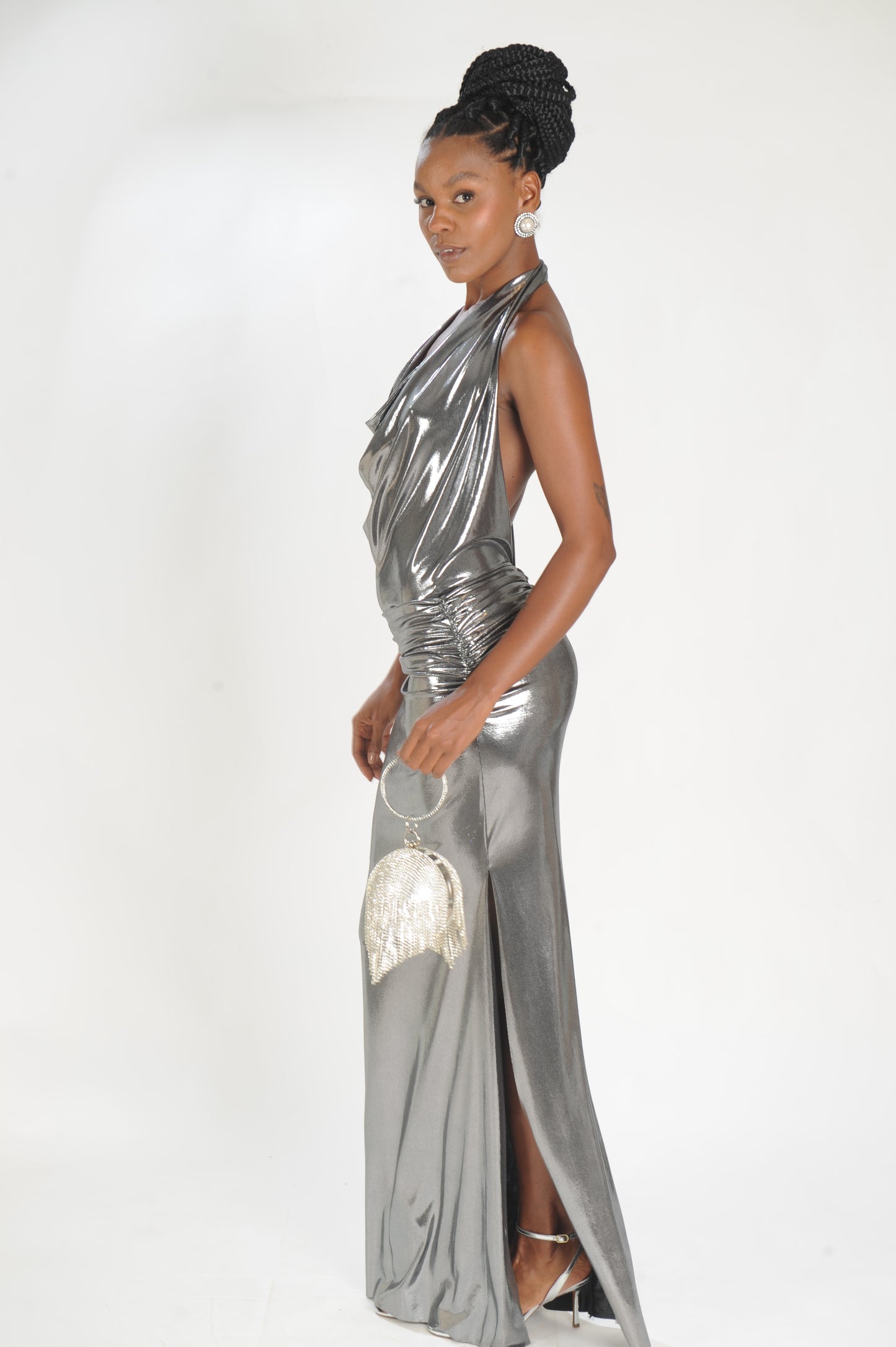 VESTIDO LUREX DEGAGÊ LAMINE