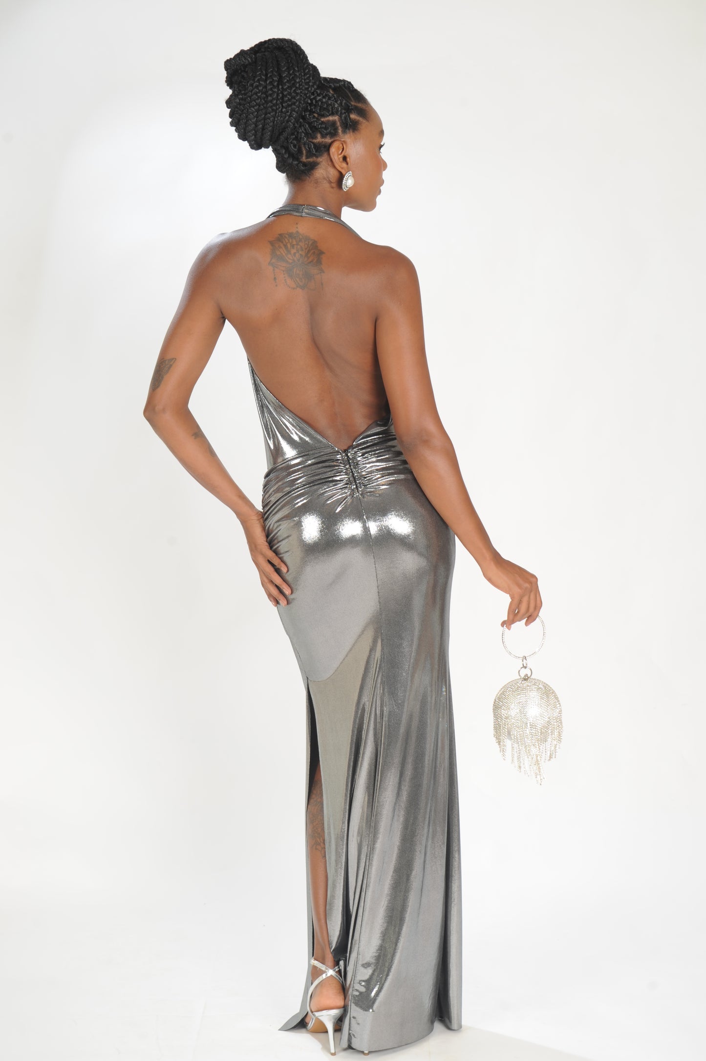 VESTIDO LUREX DEGAGÊ LAMINE