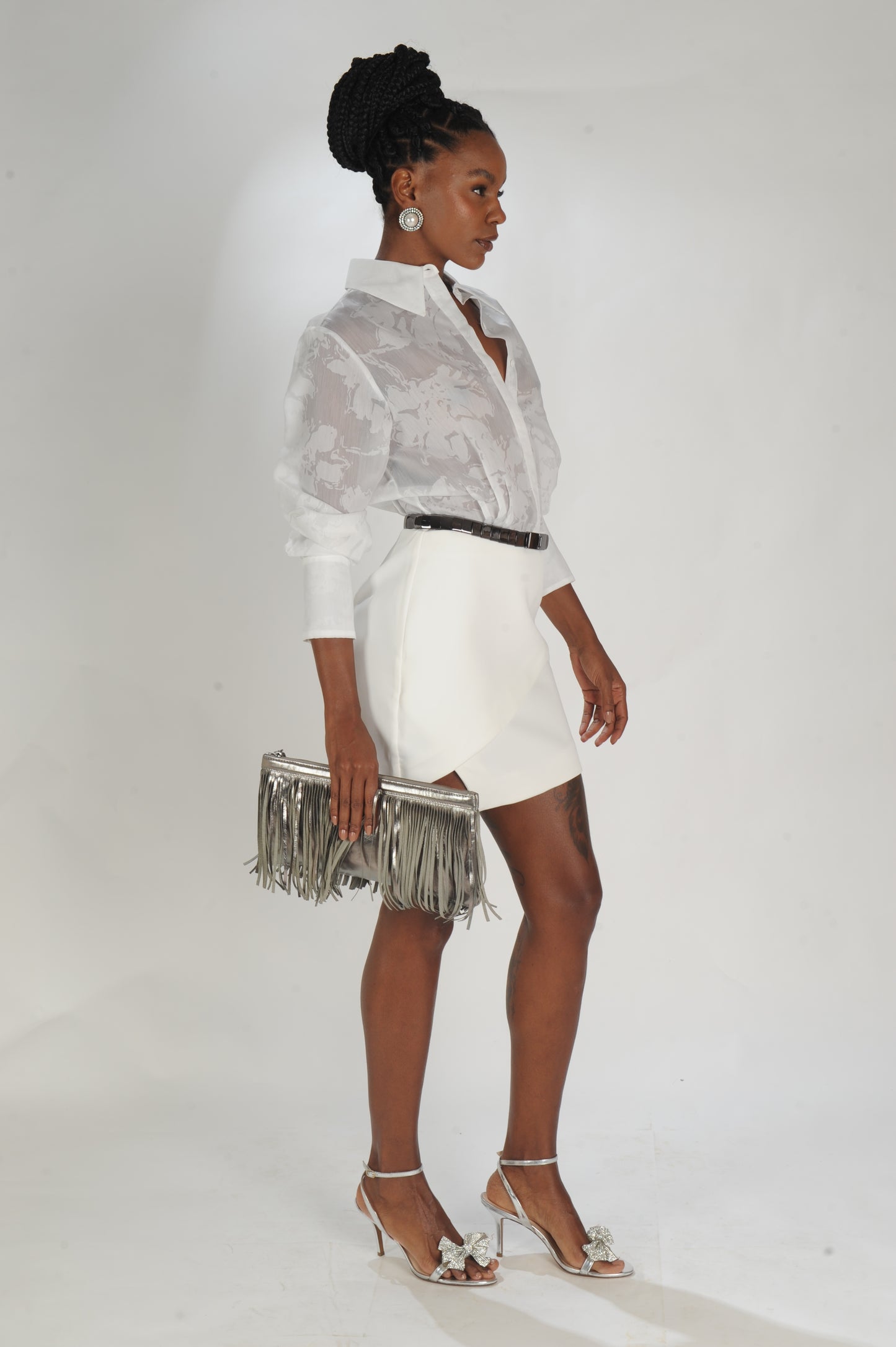VESTIDO MIX TEXTURAS CAOS