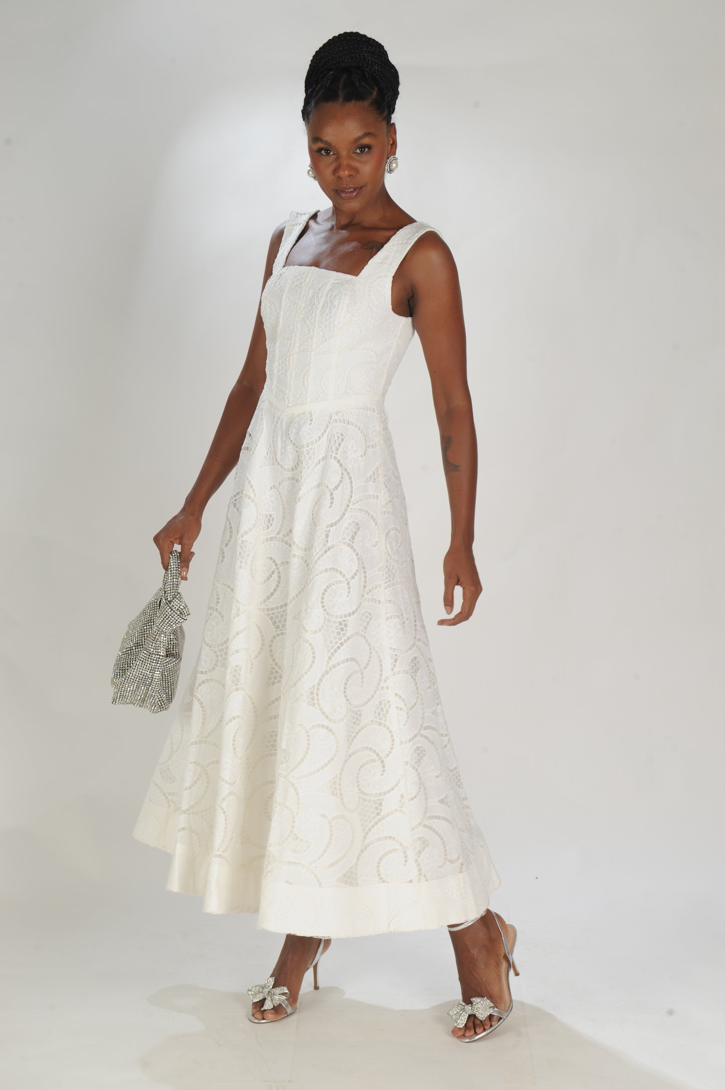 VESTIDO LAISE MIDI CORSET AMARRAÇÃO LAMINE