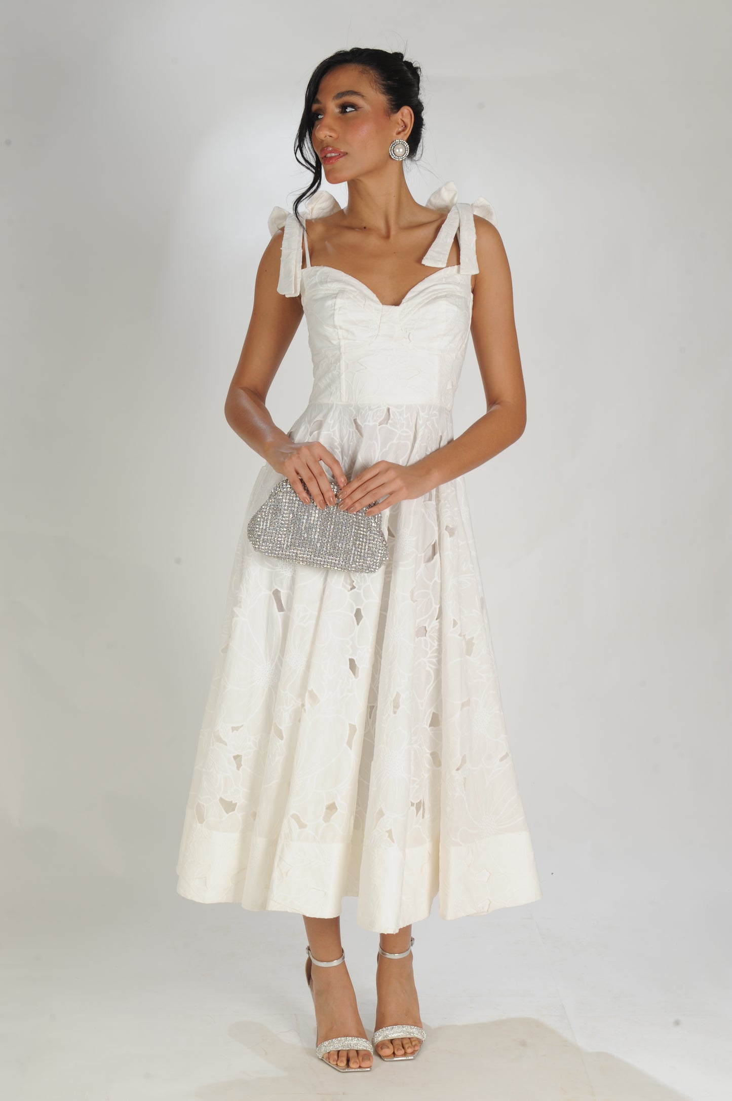 VESTIDO LAISE MIDI CORSET LAMINE