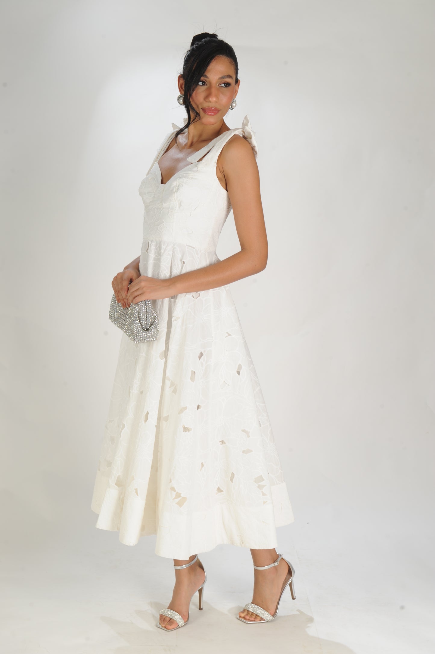 VESTIDO LAISE MIDI CORSET LAMINE
