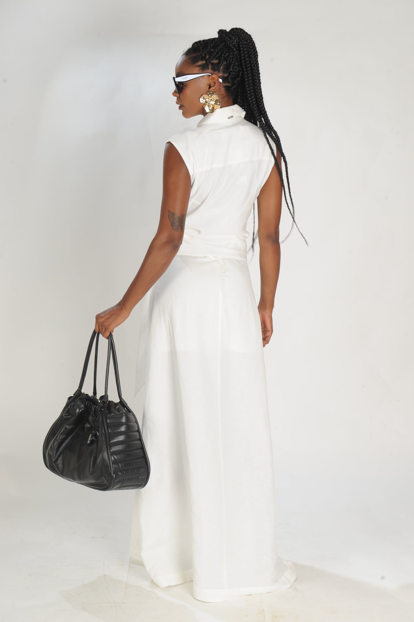 VESTIDO LINHO MIX BOTÕES CAOS