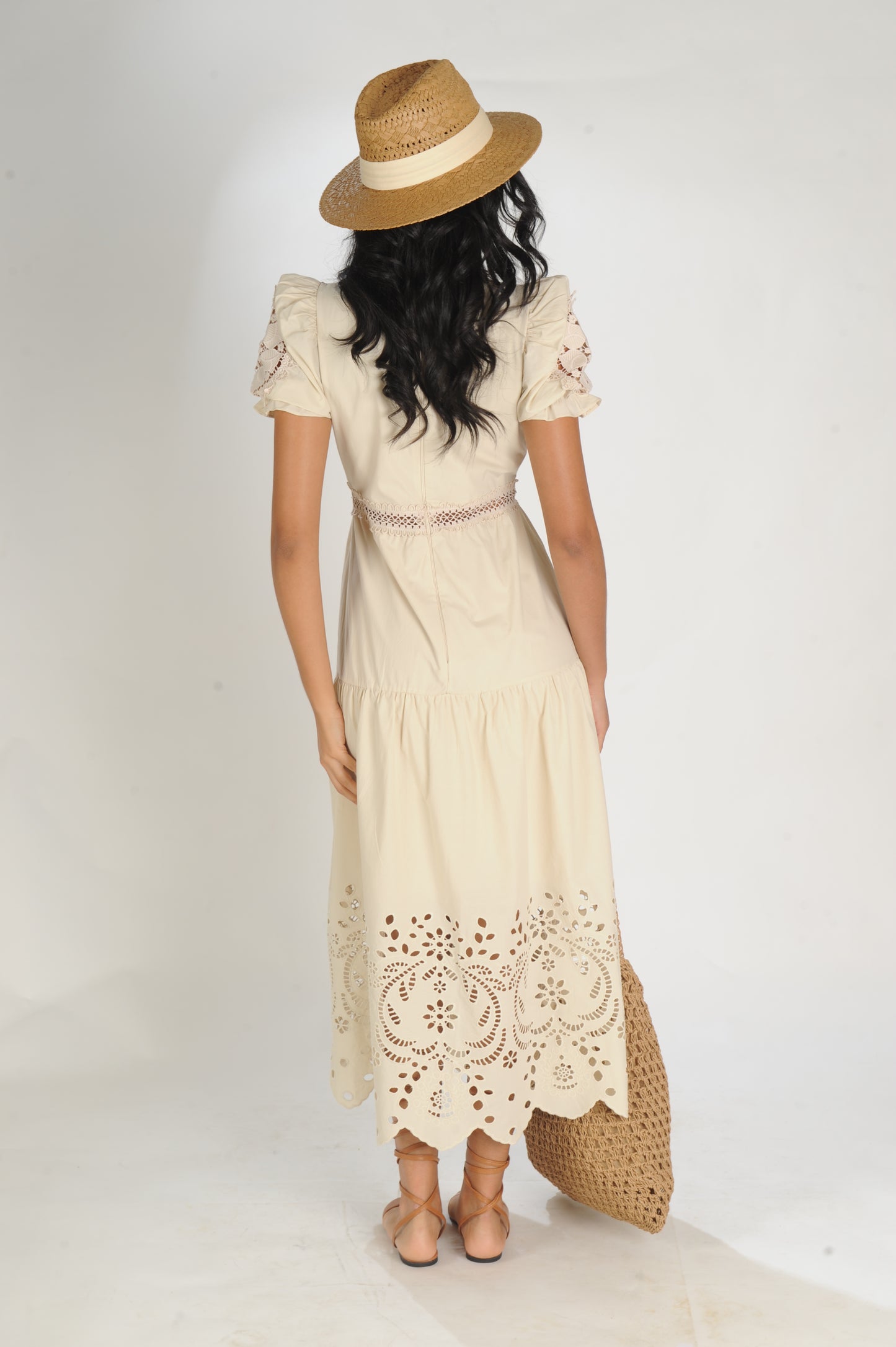 VESTIDO LONGO RICHELIEU LAMINE