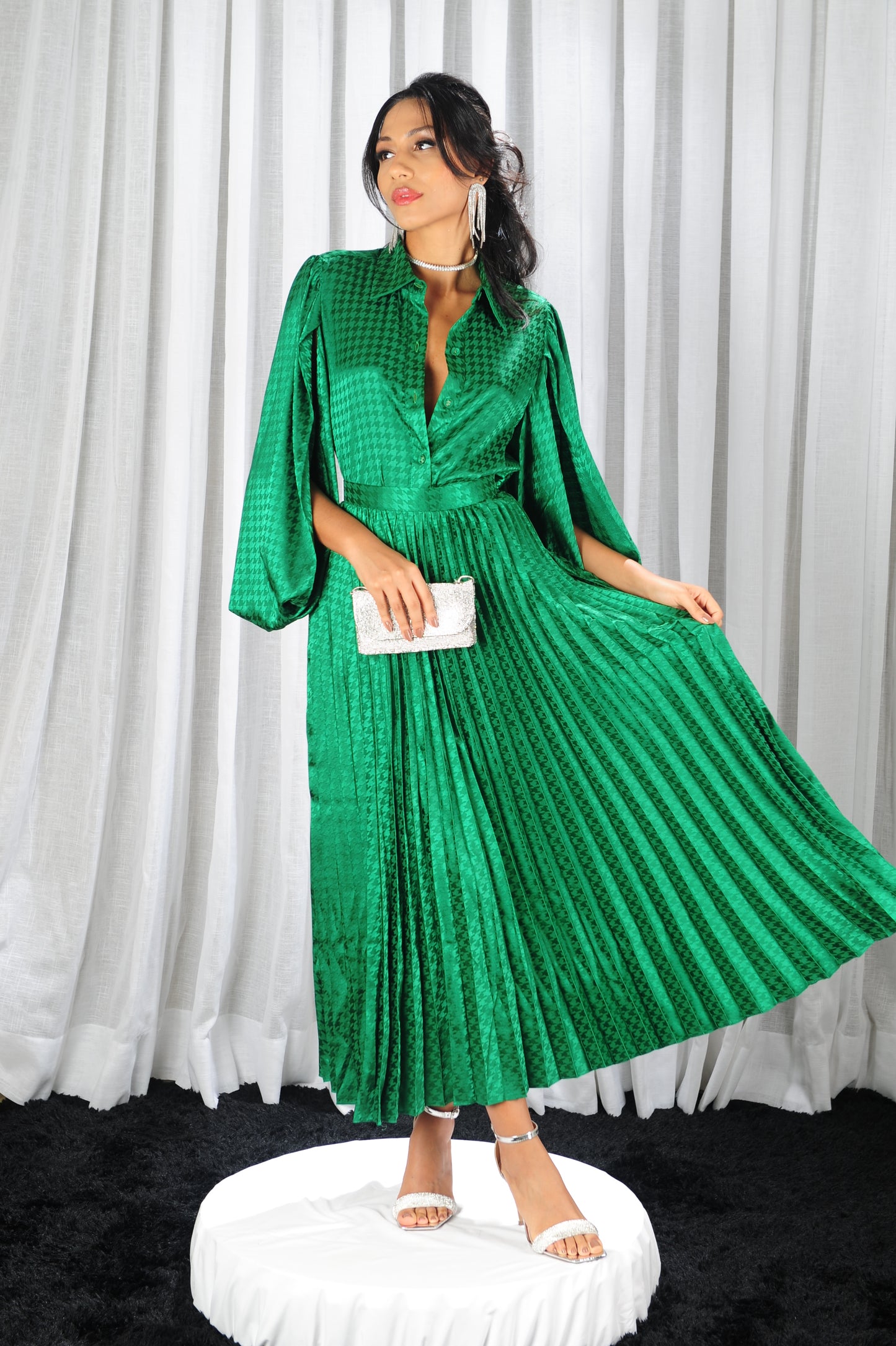 CONJUNTO CAMISA E SAIA PLISSADO SKAZI